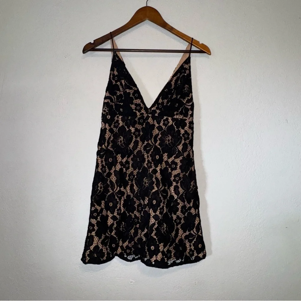 Free People Black Lace Chic Mini Dress - Picture 3 of 13